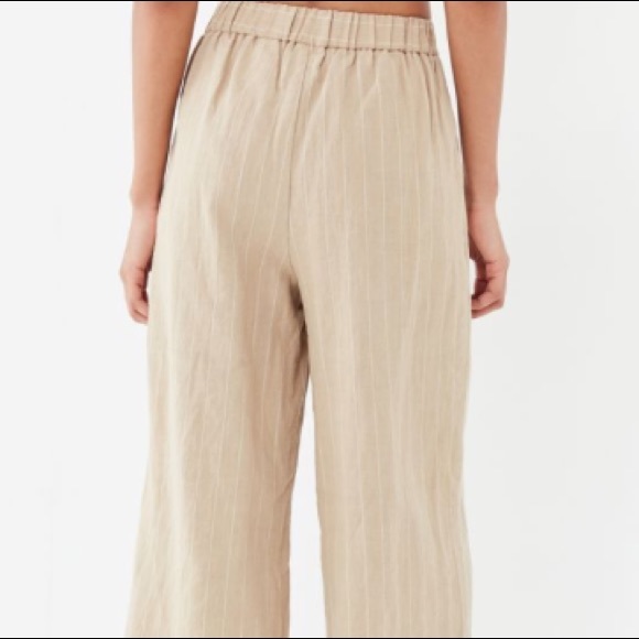 Lost + Wander Sun Tan Striped Linen Wide Leg Pant - Picture 4 of 7